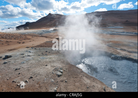 Steam, high temperature area Námaskarð or Namskard, Námafjall, Mývatn, northern Iceland, Europe Stock Photo