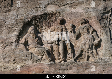 'Lot intoxicated by his daughters', stone festival book, Grossjena, Jena District, Saxony-Anhalt, Germany, Europe Stock Photo