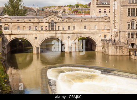 Pulteney bridge across the river Avon, Bath, North East Somerset, Stock Photo