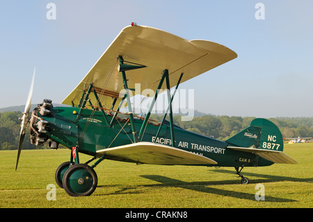 US-American biplane Curtiss Wright Travel Air 4000, Europe's largest meeting of vintage aircraft at Hahnweide, Kirchheim-Teck Stock Photo