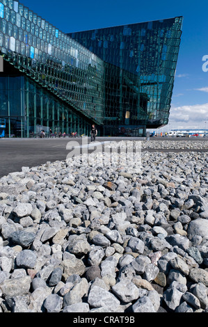 Harpa concert hall, new landmark of Reykjavík, Iceland, Europe Stock Photo