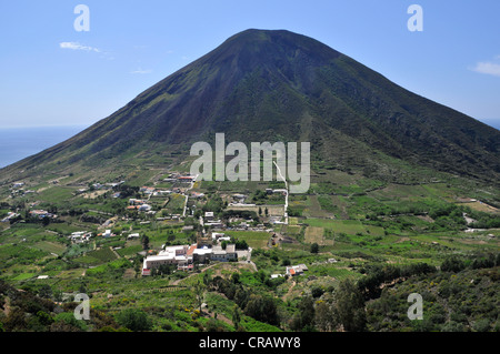 Volcano on Salina island, Aeolian Islands, Sicily, southern Italy, Italy, Europe Stock Photo