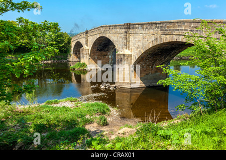 Ribchester bridge over the river Ribble. Stock Photo