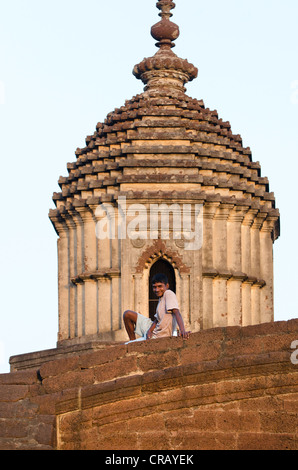 Terracotta temple, Bishnupur, Bankura district, West Bengal, India, Asia Stock Photo