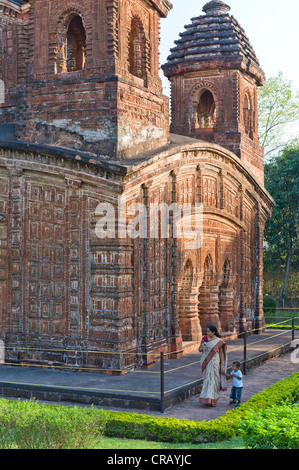 Pancha Ratna terracotta temple of Shyam Rai, Bishnupur, Bankura district, West Bengal, India, Asia Stock Photo