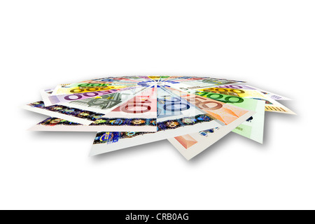 Fan from euro notes, illustration Stock Photo