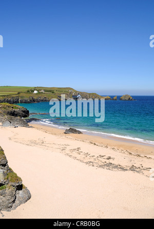 Sandy beach at Mother Iveys bay near Padstow in North Cornwall, UK Stock Photo