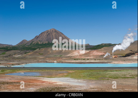 A geothermal power plant at Myvatn in northern Iceland, Iceland, Europe Stock Photo