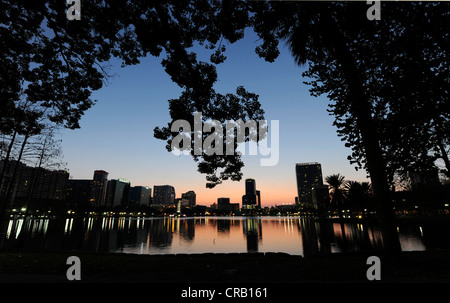 Lake Eola Orlando, Florida at twilight Stock Photo