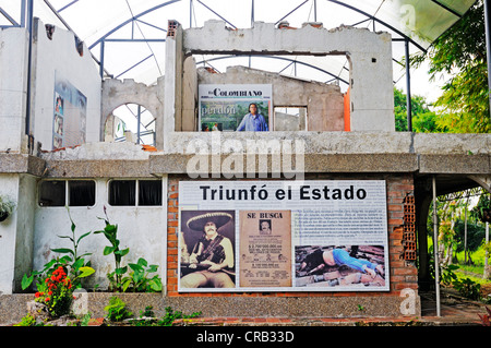 Museum and memorial at the Hacienda Napoles, former estate of drug baron Pablo Escobar, head of the Medellin Cartel Stock Photo