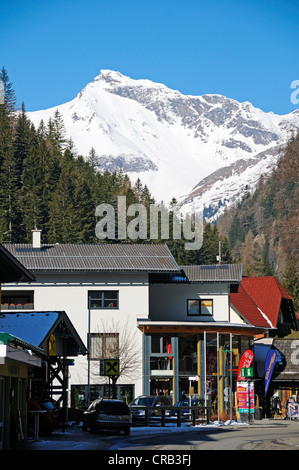 Street scene in the town of Mallnitz, Hohe Tauern National Park, Alps, Carinthia, Austria, Europe Stock Photo