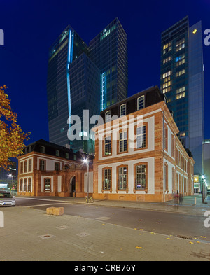 Palais Thurn und Taxis in front of the office tower project Palaisquartier, Thurn-und-Taxis-Platz square, Frankfurt, Hesse Stock Photo