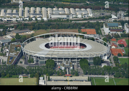 Aerial view, Neckarpark, VfB Stuttgart football stadium, Mercedes-Benz-Arena, Stuttgart, Baden-Wuerttemberg, Germany, Europe Stock Photo