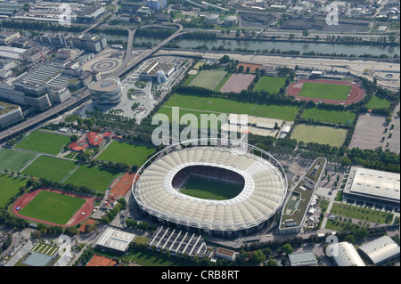 Aerial view, Neckarpark, VfB Stuttgart football stadium, Mercedes-Benz-Arena, Stuttgart, Baden-Wuerttemberg, Germany, Europe Stock Photo