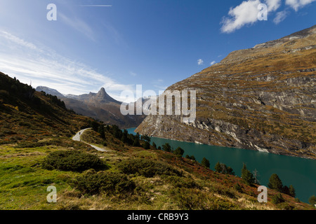 Mt. Zervreilahorn with Zervreilasee storage lake, Vals, Canton Grisons, Switzerland, Europe