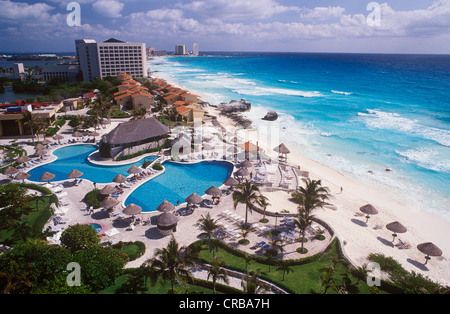 Hotel, beach of Cancun, Caribbean, Quintana Roo, Yucatan Peninsula, Mexico, North America Stock Photo