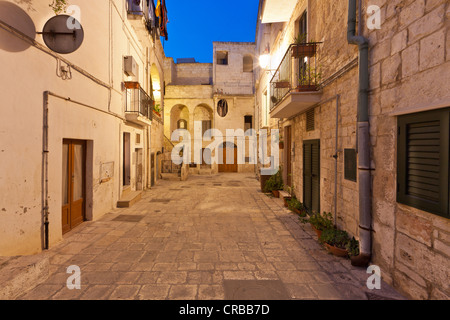 Alley in the historic district of Polignano a Mare, Puglia region, also known as Apulia, Southern Italy, Italy, Europe Stock Photo