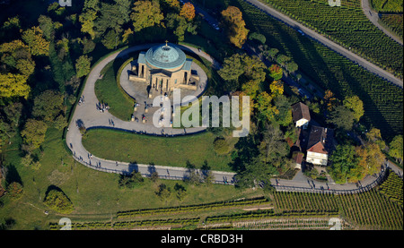 Aerial view, Grabkapelle, burial chapel, tombs of Queen Katharina and King Wilhelm I of Wuerttemberg, Stuttgart-Rotenberg Stock Photo