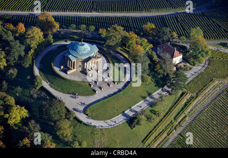 Aerial view, Grabkapelle, burial chapel, tombs of Queen Katharina and King Wilhelm I of Wuerttemberg, Stuttgart-Rotenberg Stock Photo