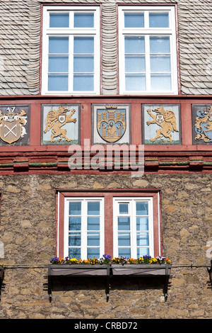 Facade, historic old town of Herborn, Hesse, Germany, Europe