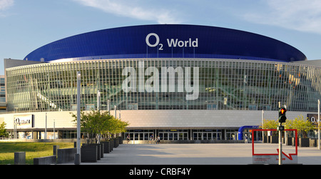 Frontal view of O2 World, O2-Arena of Anschutz Entertainment Group, Friedrichshain-Kreuzberg quarters, Berlin, PublicGround Stock Photo