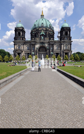 Berlin Cathedral, Supreme Parish and Collegiate Church in Berlin, and Lustgarten pleasure garden, Museum Island Stock Photo