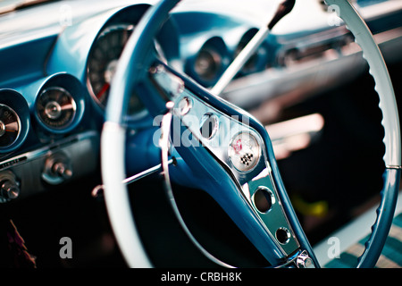 Chevrolet Impala Sedan 1960, cockpit, vintage car, USA Stock Photo