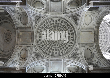 Interior dome, Panthéon, a secular mausoleum containing the remains of distinguished French citizens, Montagne Sainte-Geneviève Stock Photo