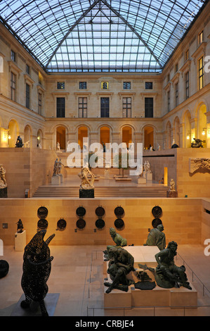 Interior, courtyard, Musée du Louvre museum, Palais du Louvre or Louvre Palace museum, Paris, France, Europe Stock Photo