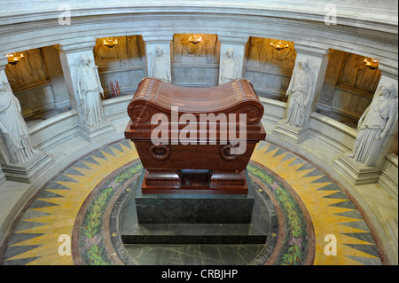 Crypt tomb of Napoleon, Dome des Invalides or Eglise du Dome church, Napoleon's tomb, Paris, France, Europe Stock Photo