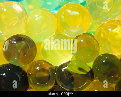 translucent bright yellow and brown beads Stock Photo
