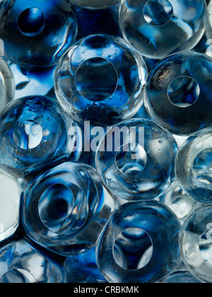 transparent ball with blue ink Stock Photo