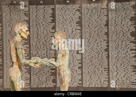 Names of Holocaust victims on a granite wall, The Holocaust Memorial Miami Beach, Miami, Florida, USA Stock Photo