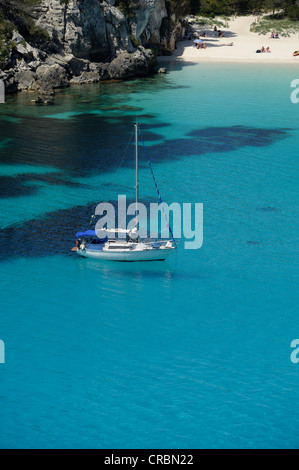 Cala Macarelleta beach and blue lagoon menorca spain Stock Photo
