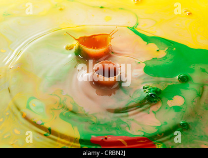 abstract color pigments milk drops Stock Photo