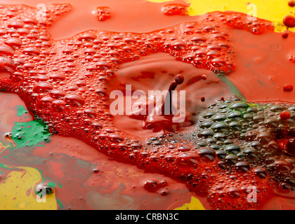 abstract color pigments milk drops Stock Photo