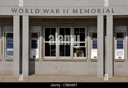 Information office of the National Park Service, operators of the National World War II Memorial, WWII Memorial or Second World Stock Photo