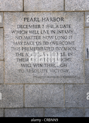 Inscription at National World War II Memorial, National Mall ...