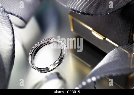 Close up of modern engagement ring Stock Photo
