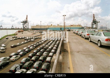 BMW cars in Bremerhaven (Import / Export) Stock Photo