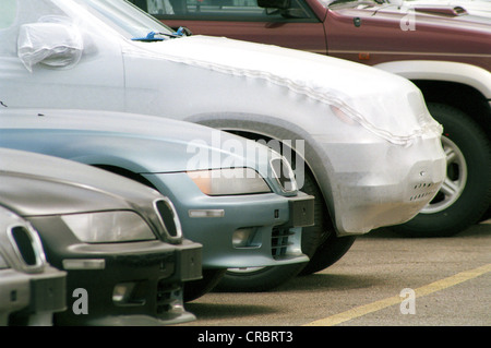 BMW cars in Bremerhaven (Import / Export) Stock Photo