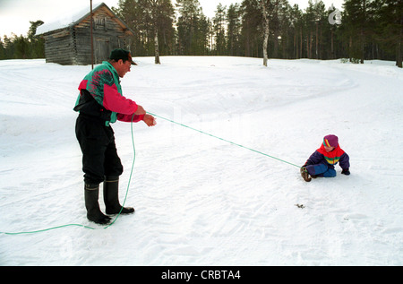 Sámi in Finnish Lapland Stock Photo