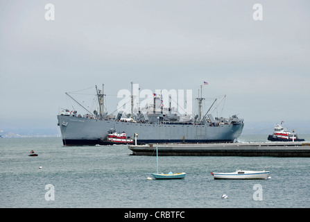 Liberty Ship SS Jeremiah O'Brien, San Francisco Maritime Historic Park, Pier 45, Fisherman's Wharf, Port, San Francisco Bay Stock Photo