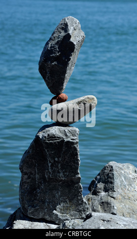 Balancing Rocks by Bill Dan, Sausalito, San Francisco Bay, San Francisco, California, United States of America, PublicGround Stock Photo