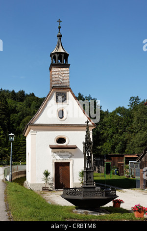 Chapel of Maria Schnee, Achthal valley near Teisendorf, Rupertiwinkel, Chiemgau, Upper Bavaria, Bavaria, PublicGround Stock Photo