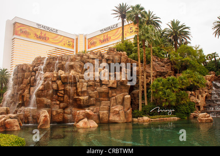 Beautiful fountain at the Mirage Hotel and Casino in Las Vegas, Nevada Stock Photo