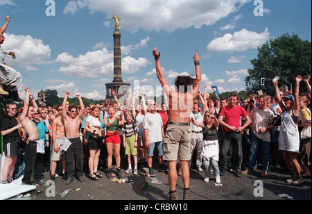 Visiting at the Love Parade in Berlin, Germany Stock Photo