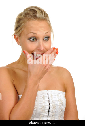 Young woman, surprised, portrait Stock Photo
