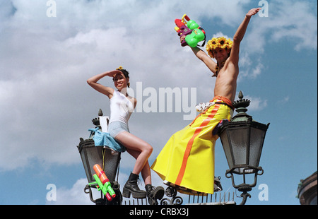 Visiting at the Love Parade in Berlin, Germany Stock Photo