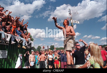 Visiting at the Love Parade in Berlin, Germany Stock Photo